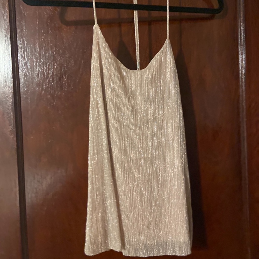 Express Champagne Shimmer Tank Top